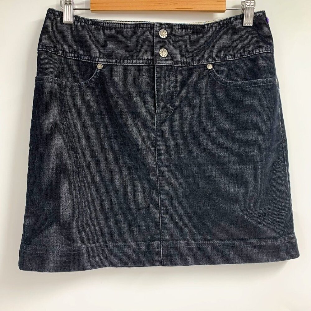 Athleta Womens Ridge Corduroy 773874 Snap Stretch Cotton Blend Mini Skirt‎ SZ 4